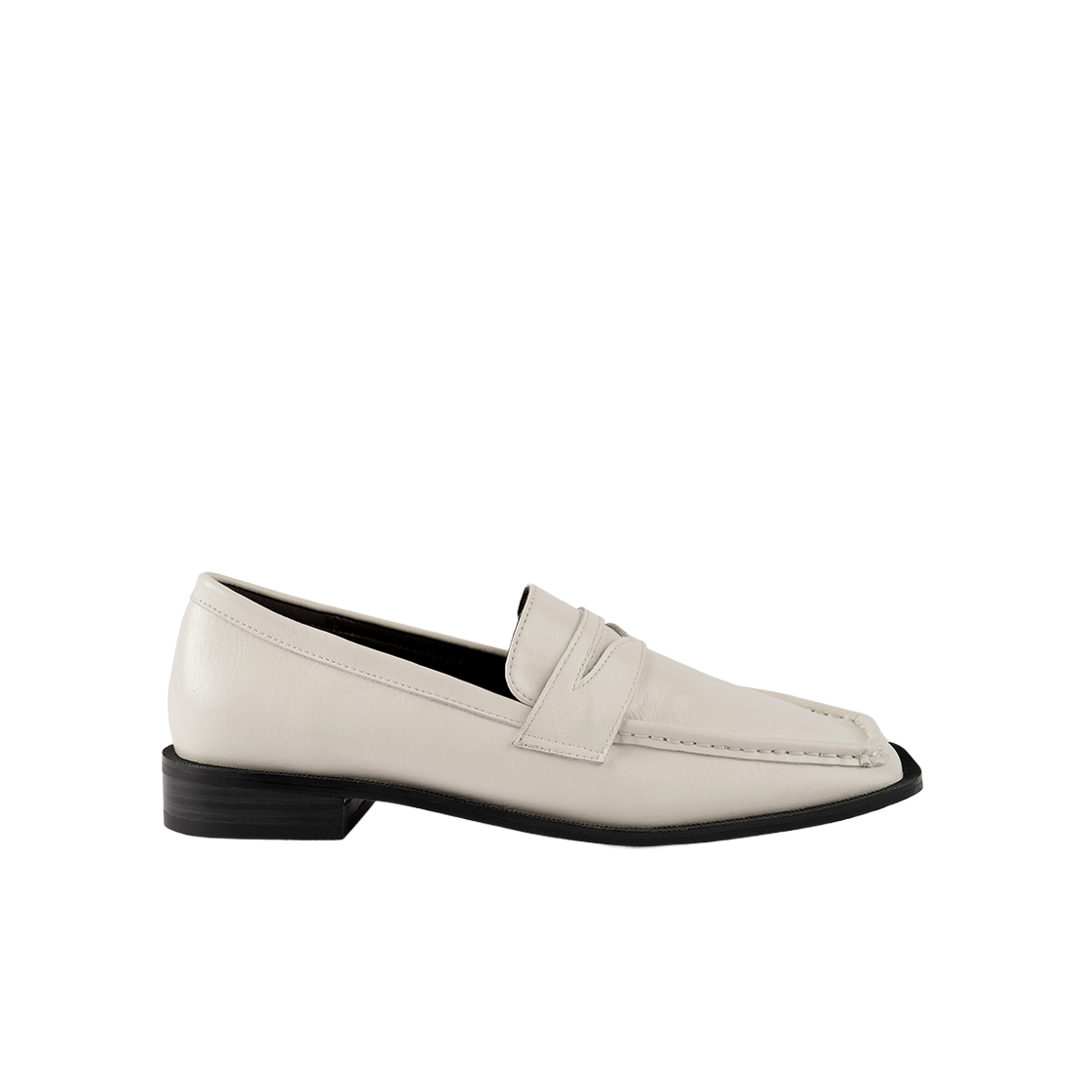 무드나잇 헤이든 스티치 페니로퍼 2.5cm l 크림