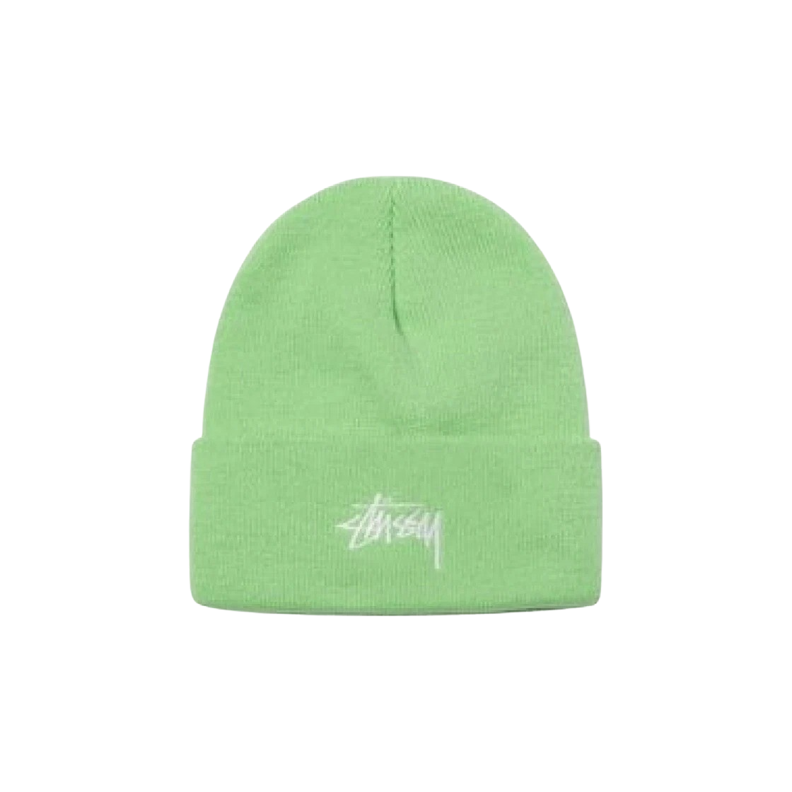 KM4AHTBST212LN Stussy Stock Cuff Beanie Bright Green