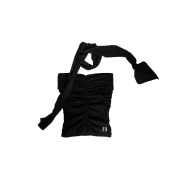 Newalrin Shirring Tube Top + Chiffon Muffler Set Black