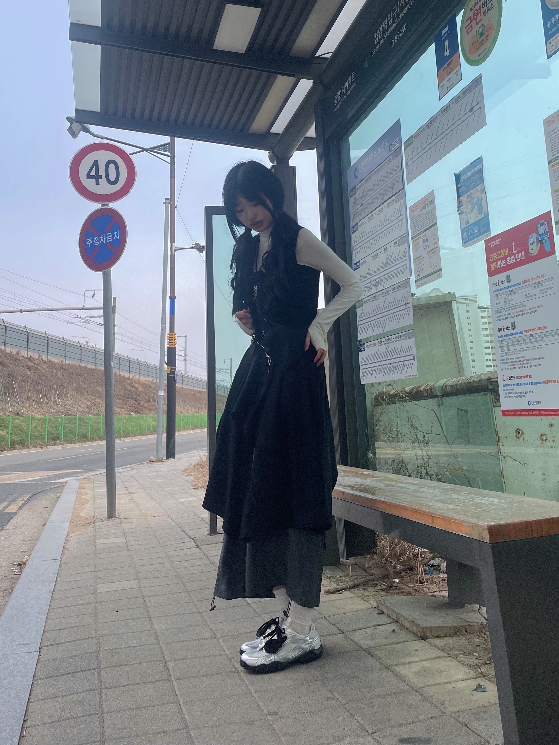 Fila Echappe MS Silver Moon 착용 스타일 - 6