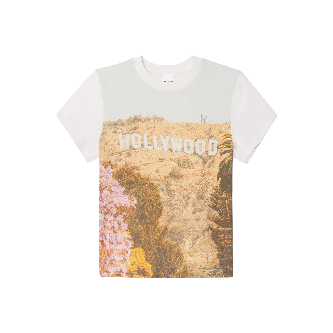 리던 우먼 90s 베이비 티 할리우드 빈티지 화이트 - 24FW(Re/Done Women 90s Baby Tee Hollywood Vintage White - 24FW)