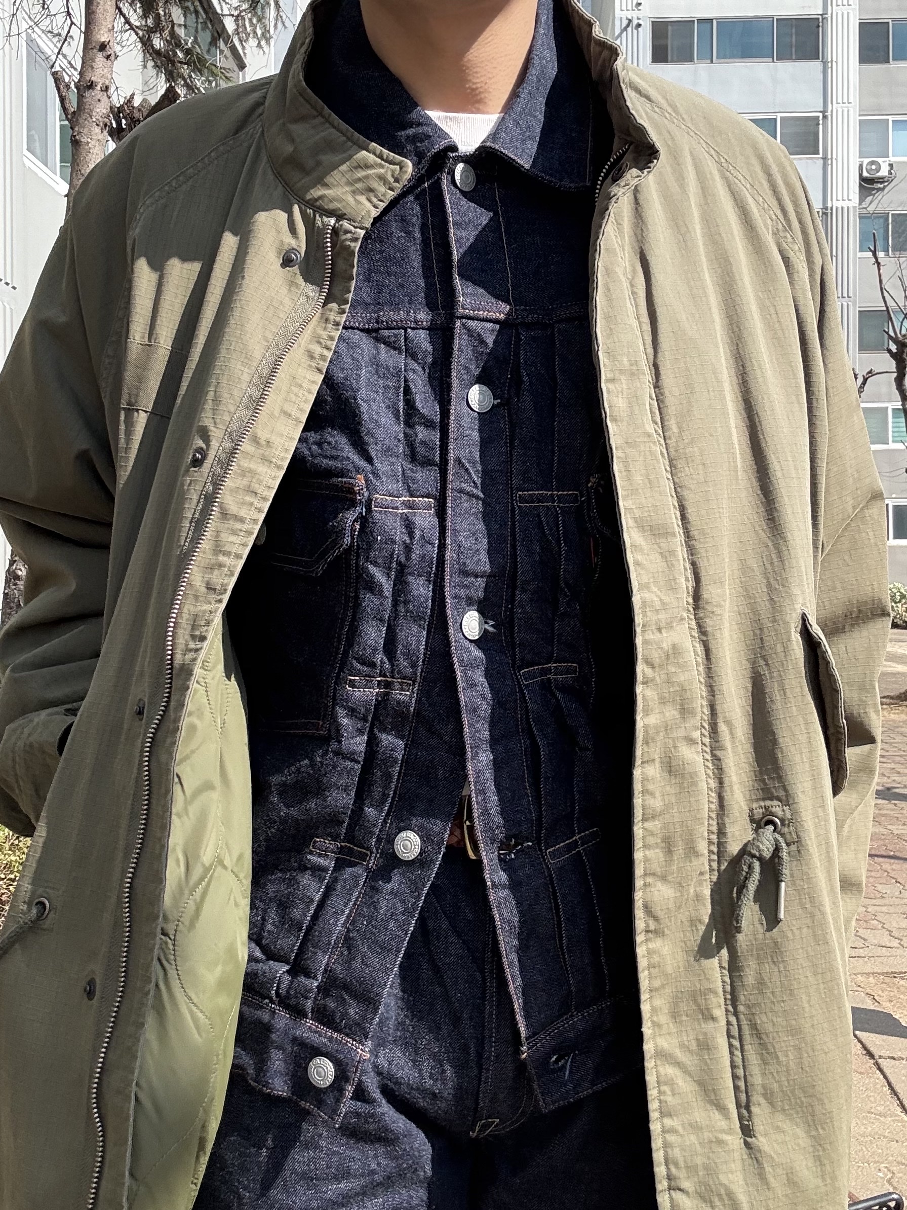 Fullcount 1101W Straight Denim One Wash Indigo Blue, Toys McCoy Helmet Bag Grossglain Khaki 착용 스타일 - 8