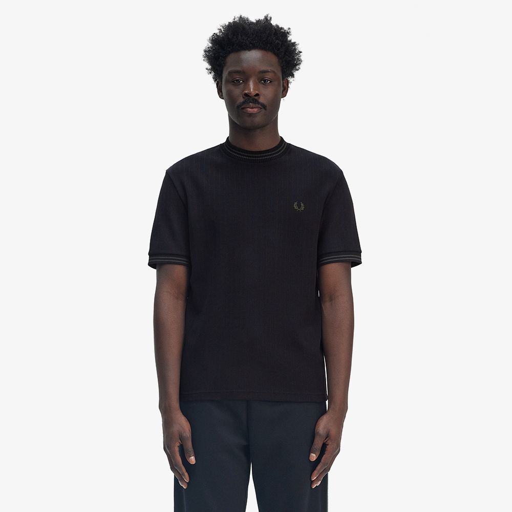 프레드페리 립 저지 티셔츠 블랙(Fred Perry Ribbed Jersey T-Shirt Black) - 2