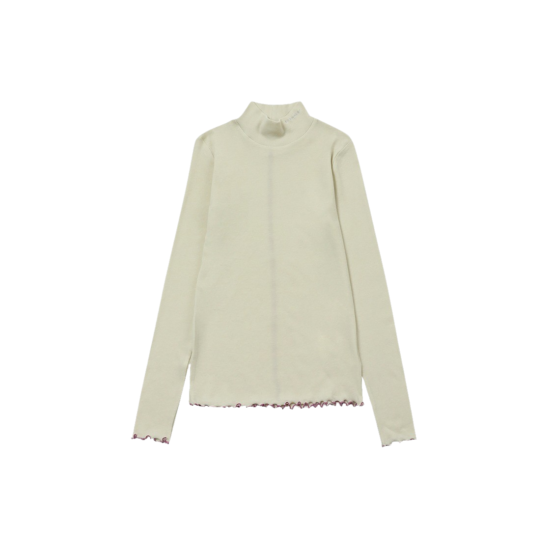 씬 우먼 로고 하이넥 슬리브 아이보리(SEEN Women Logo Hi-Neck Long Sleeve Ivory) - 1