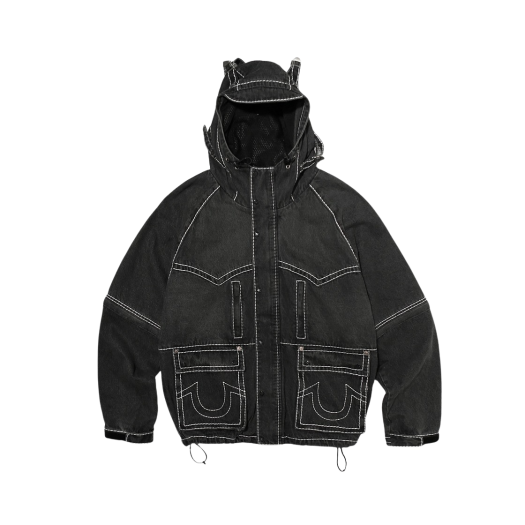 TR23FWDJ04UBK True Religion x Fetch Denim Separate Parka Black