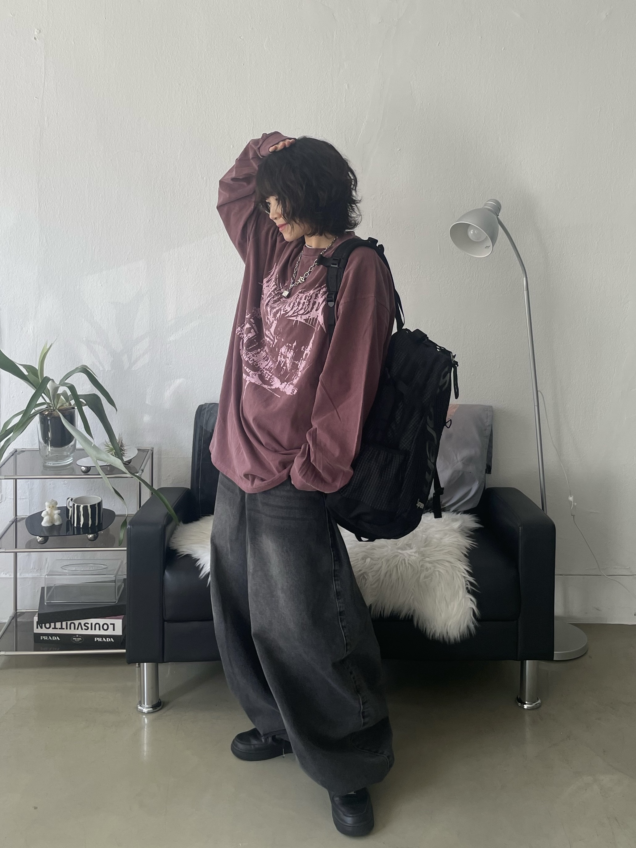 (W) Nike Air Force 1 '07 Low Triple Black, Supreme Backpack Black - 24SS 착용 스타일 - 5