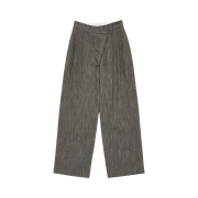 Amomento Tweed Two Tuck Wide Pants Charcoal - 24FW