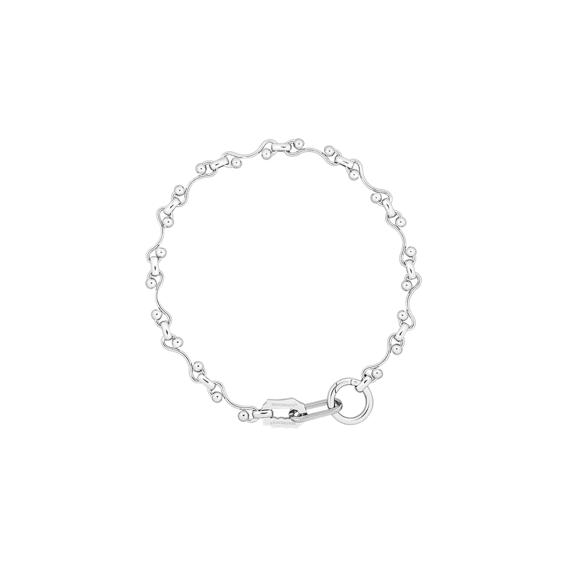 【SENTIMENTS】NO.597 WAVE TWO HOLD BALL NECKLACE▲IVE着用 SENTIMENTS】NO.597 [SILVER] WAVE TWO HOLD BALL NECKLACE