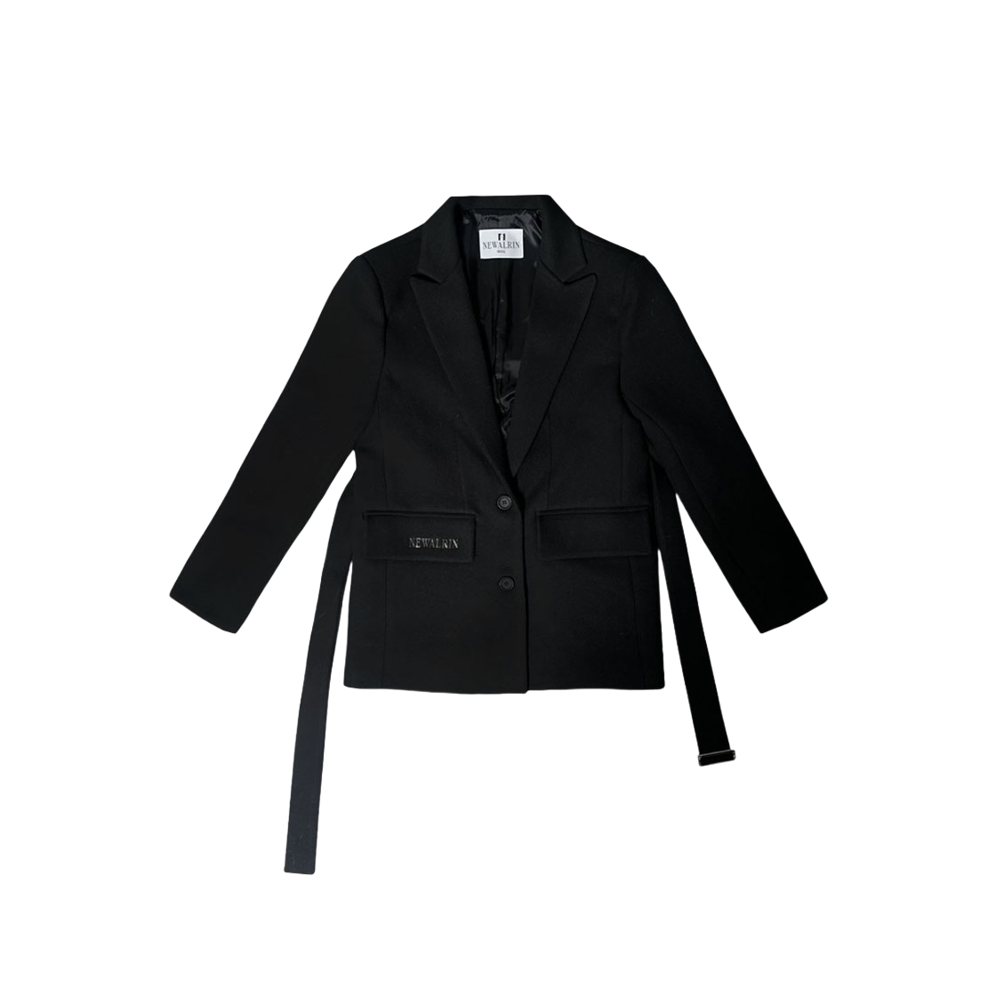 24FWJK01 Newalrin Emblem Classic Wool Jacket + Belt Black