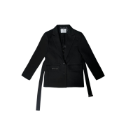 Newalrin Emblem Classic Wool Jacket + Belt Black
