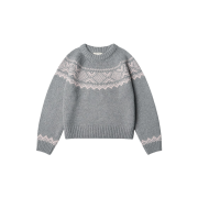 Siyazu SIKN2103 Loose Fit Alpaca Nordic Sweater Gray