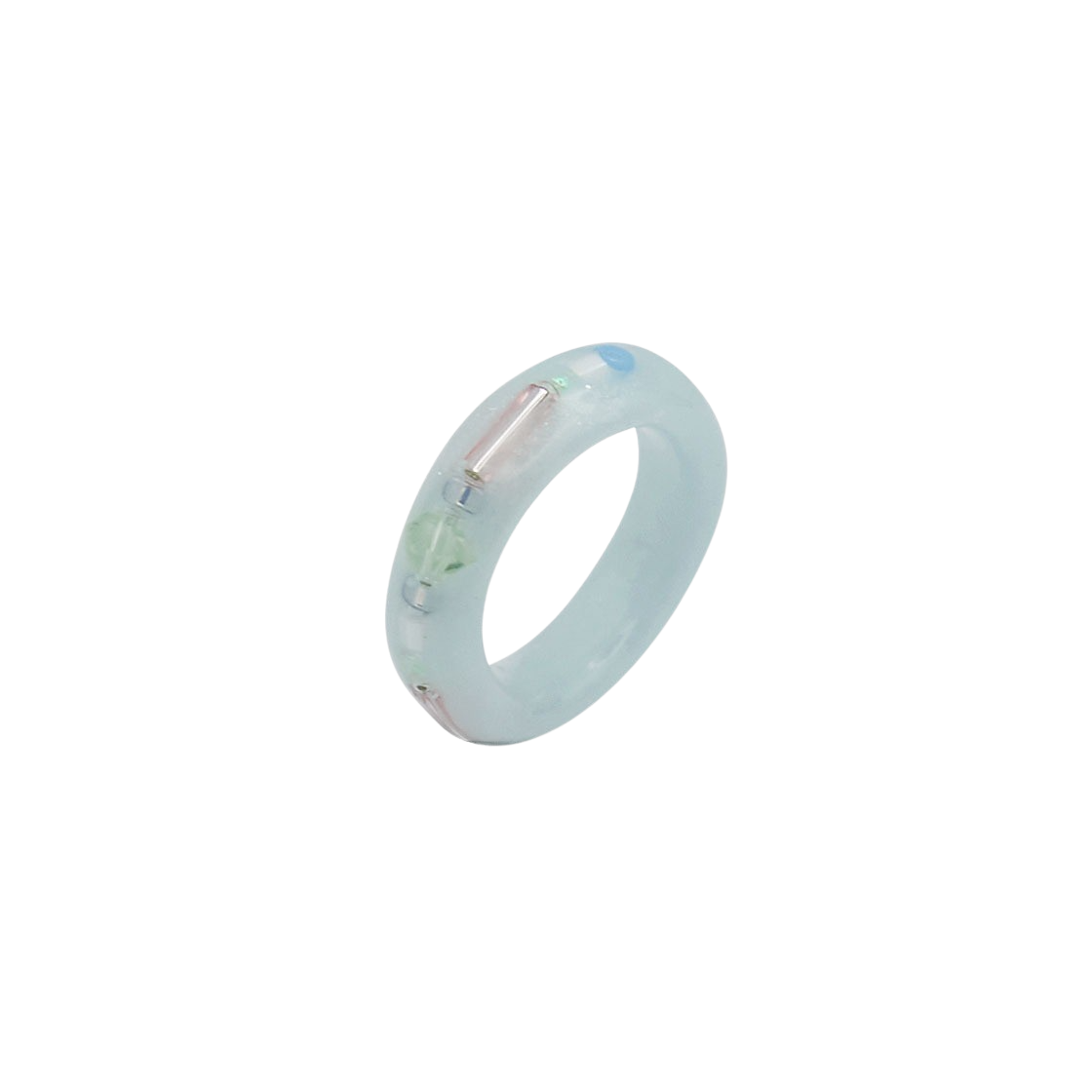 nff186 Nff Beaded Halo Ring Blue - 대표 이미지 #1