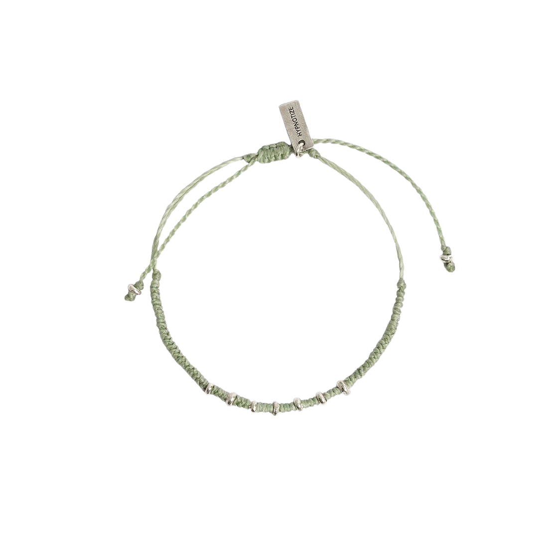 힙노타이즈 카렌실버 마크라메 브레이슬릿 라이트그린(Hypnotize Karen Silver Macrame Bracelet Light Green)