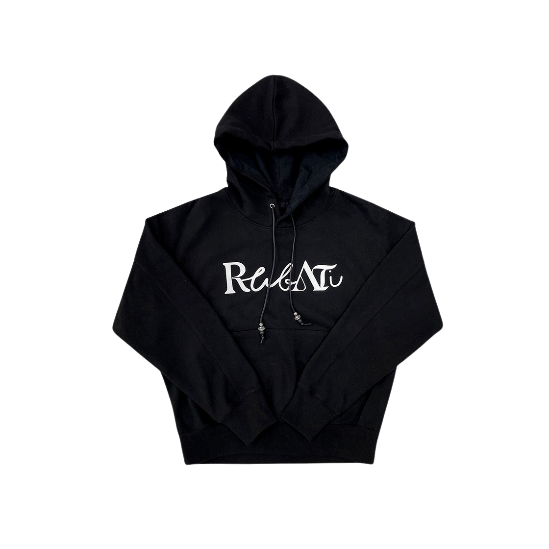 23SS1STHOOD01 Rubati Lettering Logo Hoodie Black
