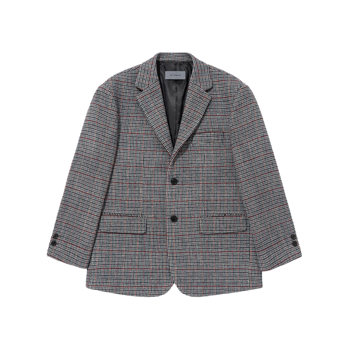 바이랑 체크 헤비 울 블랜드 오버 자켓 체크(BY RANG Checked Heavy Wool-Blend Over Jacket Check)