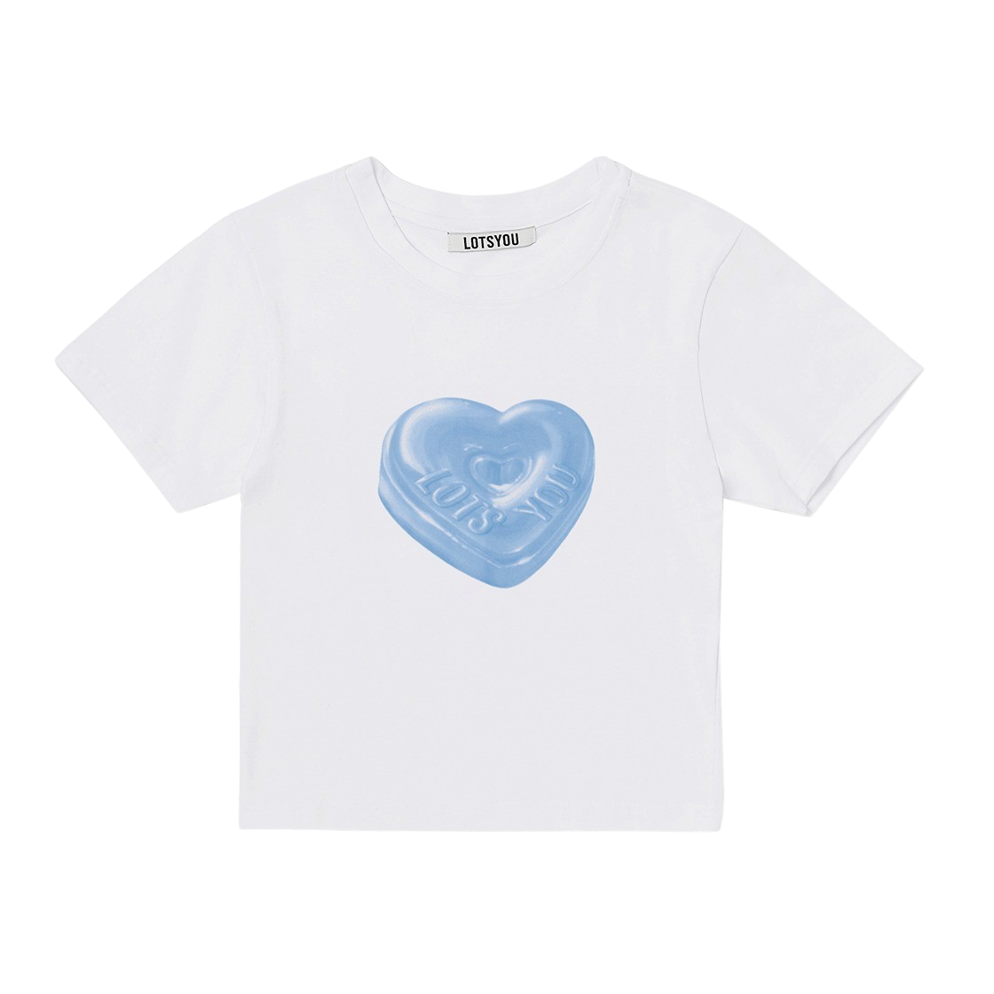 PWTH2RSW021_03 Lots You THE FRIEND HEART CANDY Tee Blue - 대표 이미지 #1