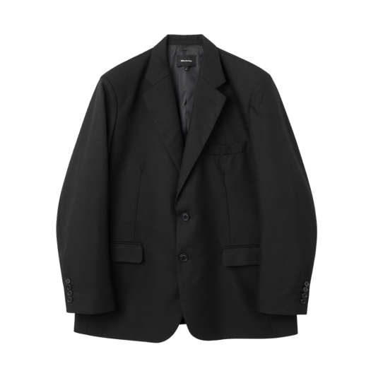 【関税込み】WOOYOUNGMI ブラック Line Embroidered フーディ 우영미 투 버튼 울 싱글 자켓 블랙 - 25SS | Wooyoungmi | KREAM