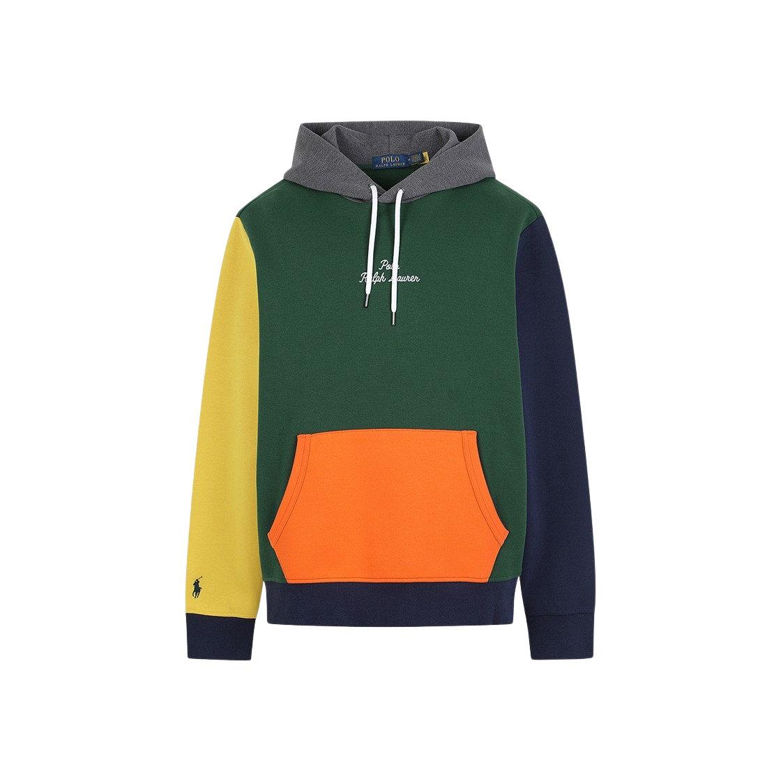 [30%적립] 폴로 랄프 로렌 로고 컬러블록 더블 니트 후디 그린 - 24FW
