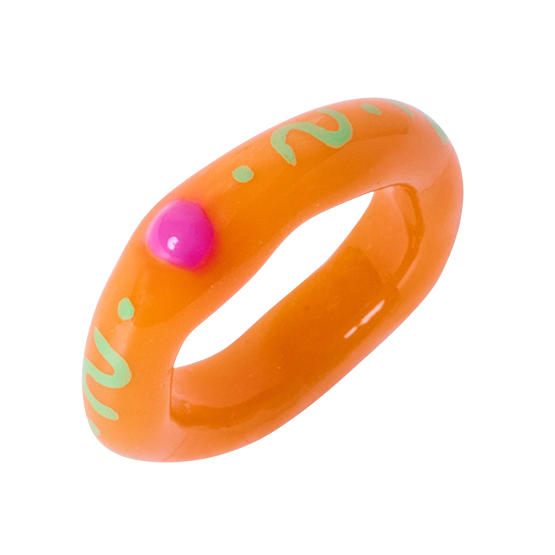 [韓国人気ジュエリー] nff Wave Drawing Ring Orange 엔프프 웨이브 드로잉 링 오렌지 | Nff | KREAM