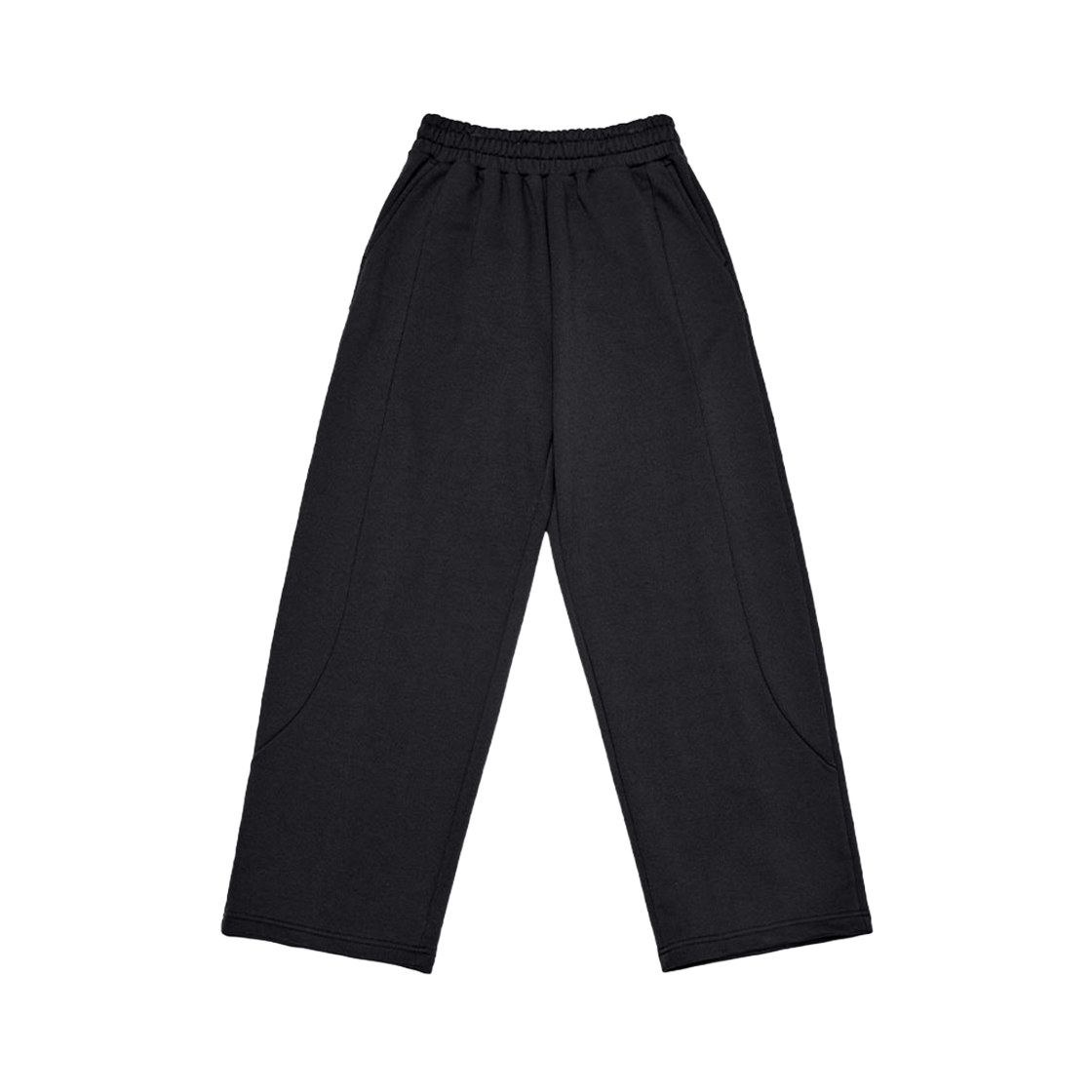 ARPT4102-Black Arrayed Comfy Curved Section Tuck Sweat Pants Black