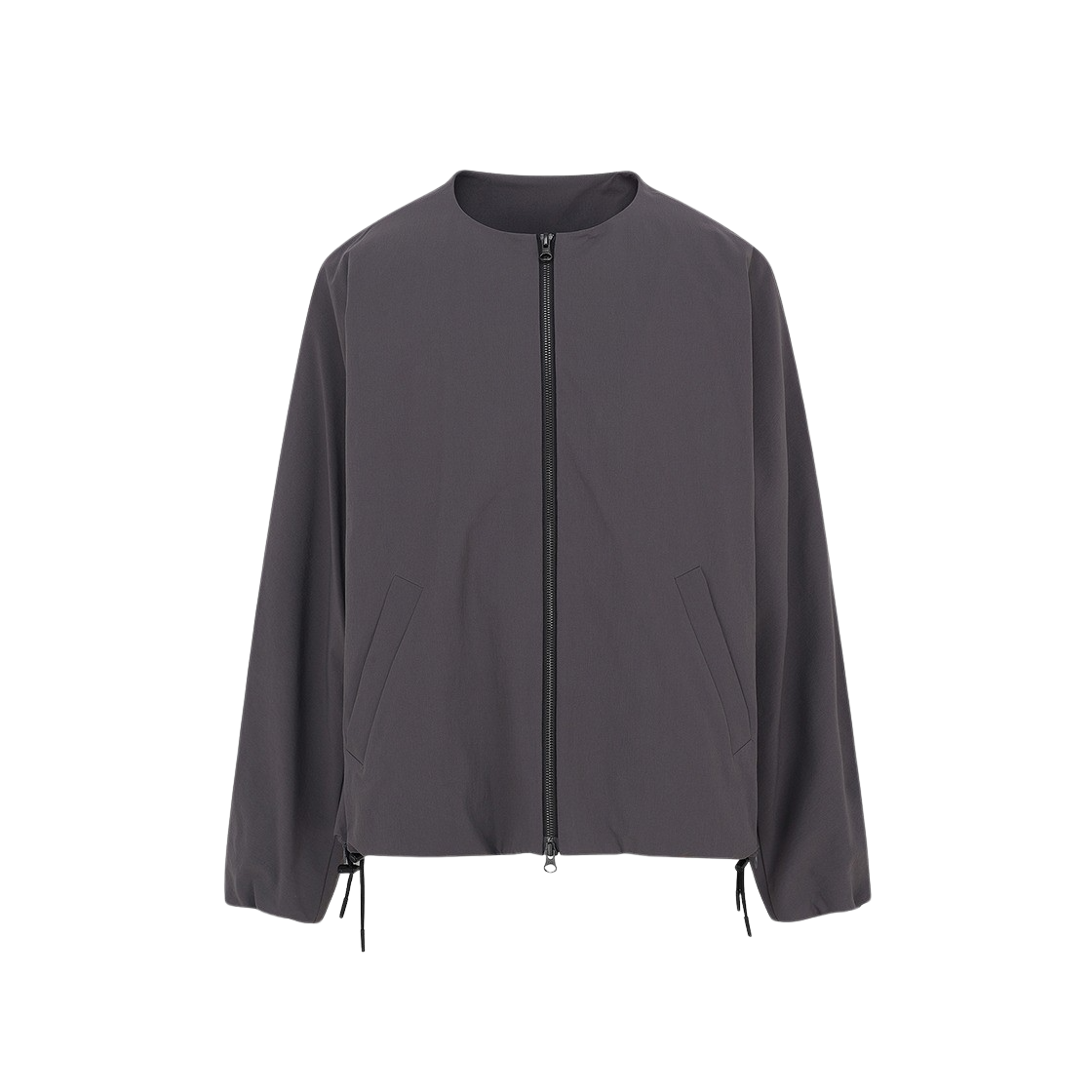 후미토 간류 벤틸레이션 노 카라 자켓 차콜 그레이