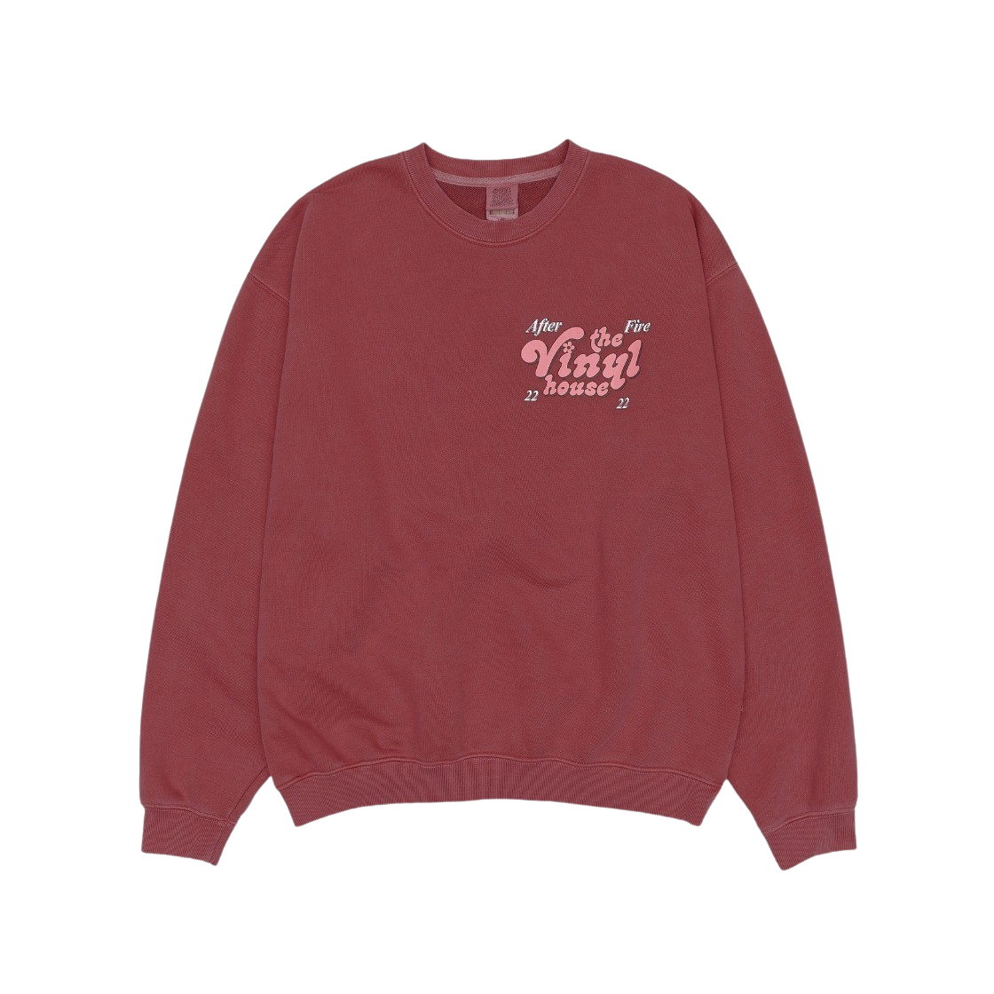 더바이닐하우스 로고 피그먼트 스웨트셔츠 레드