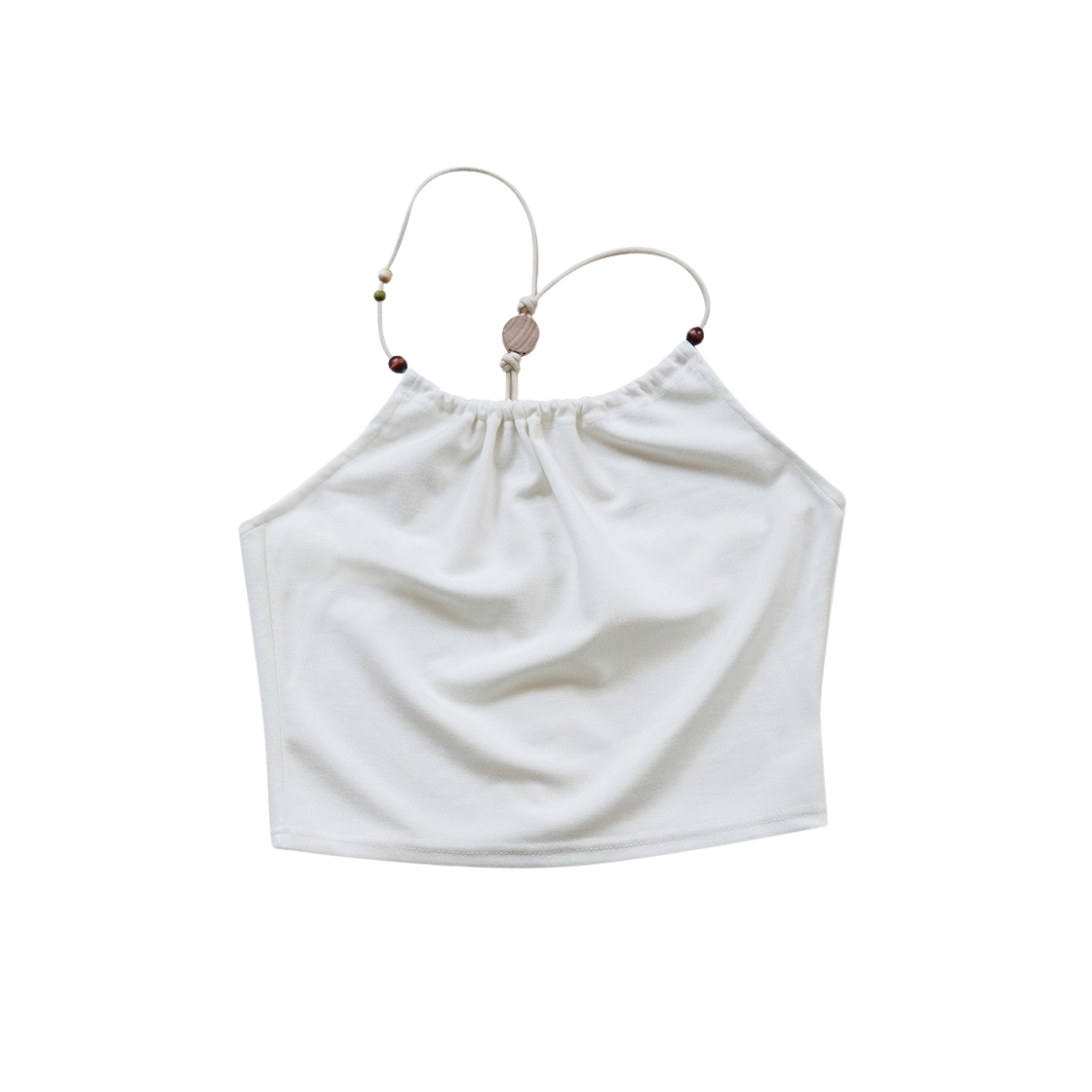 23SS3RDTOP05 Rubati Halterneck Wooden Beads Top Ivory