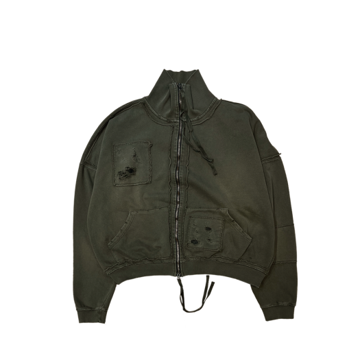 25SSUMCGZKK Undermycar 25SS Multi Patched Vintage Gaor Zip-Up Khaki