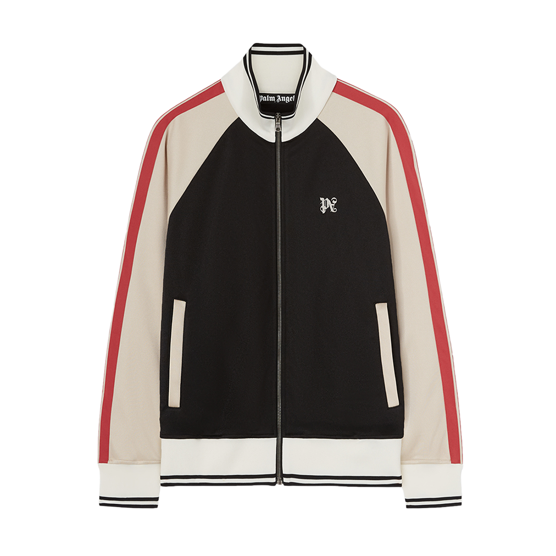 P6NMMA299 Palm Angels Monogram Colorblock Track Jkt BLACK - 대표 이미지 #1