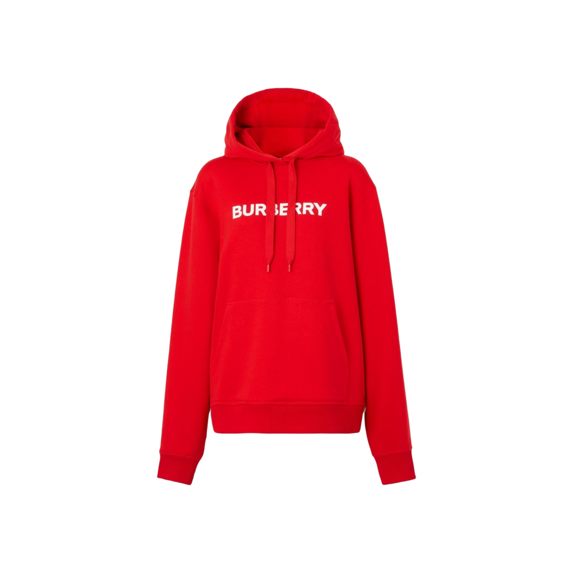 8065022 (W) Burberry Logo Print Cotton Hoodie Bright Red - 대표 이미지 #1