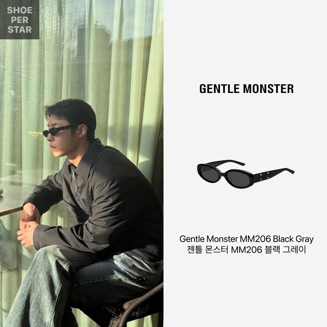Gentle Monster x Maison Margiela MM206 Black Gray 착용 스타일 - 2