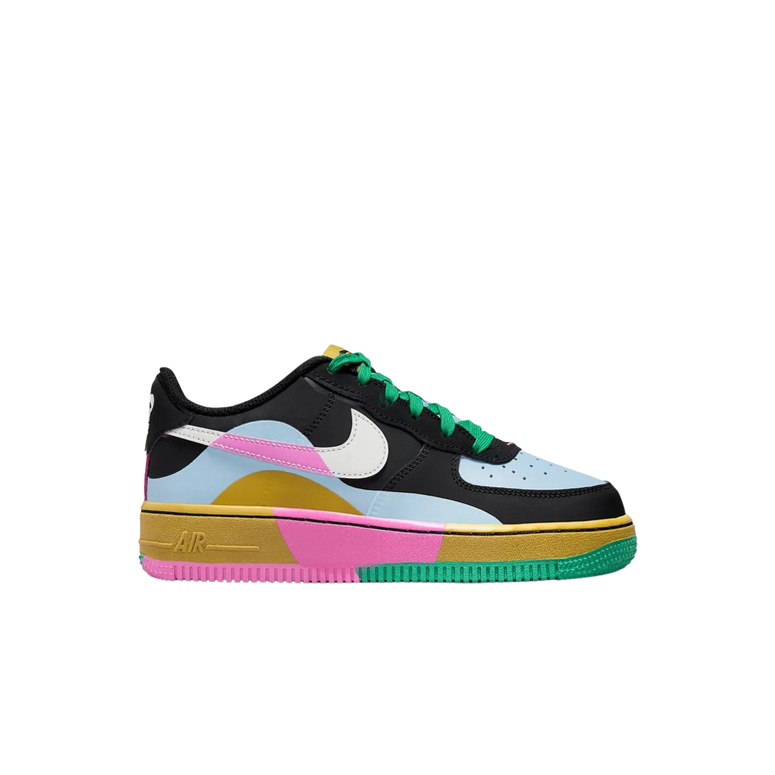 FJ3288-001 (GS) Nike Air Force 1 LV8 2 Black Light Armory Blue