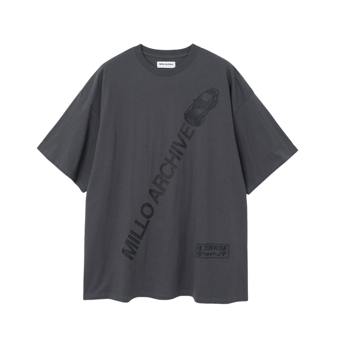 밀로 아카이브 카 레이스 티셔츠 차콜