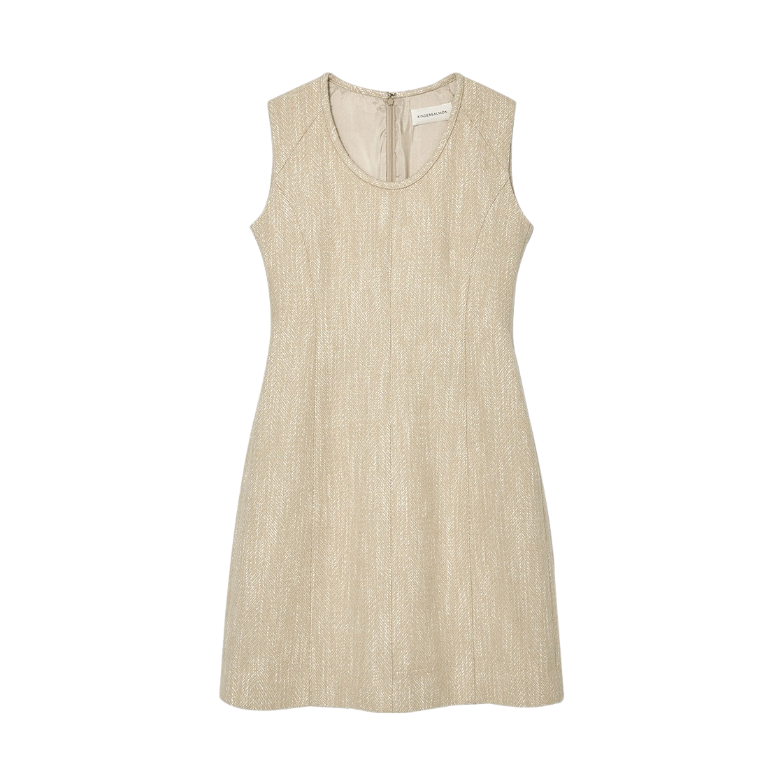 킨더살몬 우먼 슬리브리스 딥 넥 드레스 베이지 - FW23(Kindersalmon Women Sleeveless Deep Neck Dress Beige - FW23) - 1