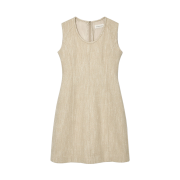 Kindersalmon Women Sleeveless Deep Neck Dress Beige - FW23