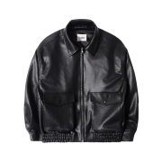 QT8 GARMENTS Synthetic Leather Pocket Jacket Black