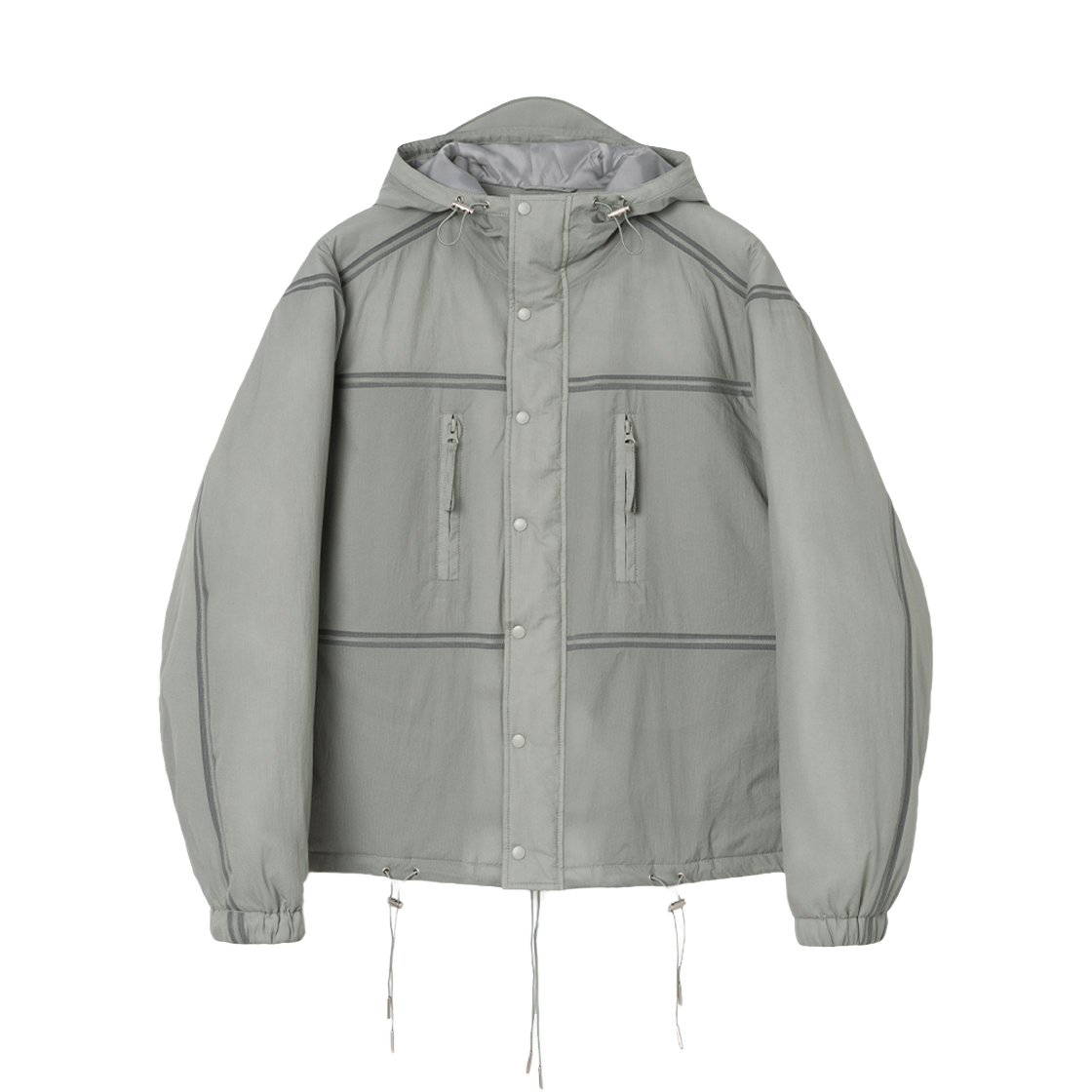 ML451LGR Millo Archive Transparent Tape Hoodie Jacket Light Gray