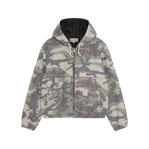 Stussy Work Jacket Camo Canvas Needlepunch Woodland Camo