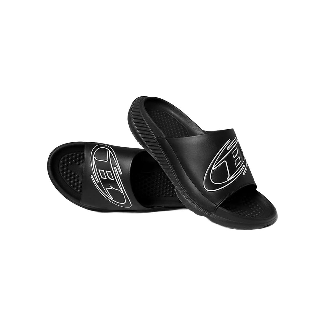 본투윈 심볼 B 로고 슬라이드 블랙