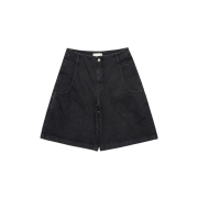 Amomento Mens Cut-Out Denim Shorts Black