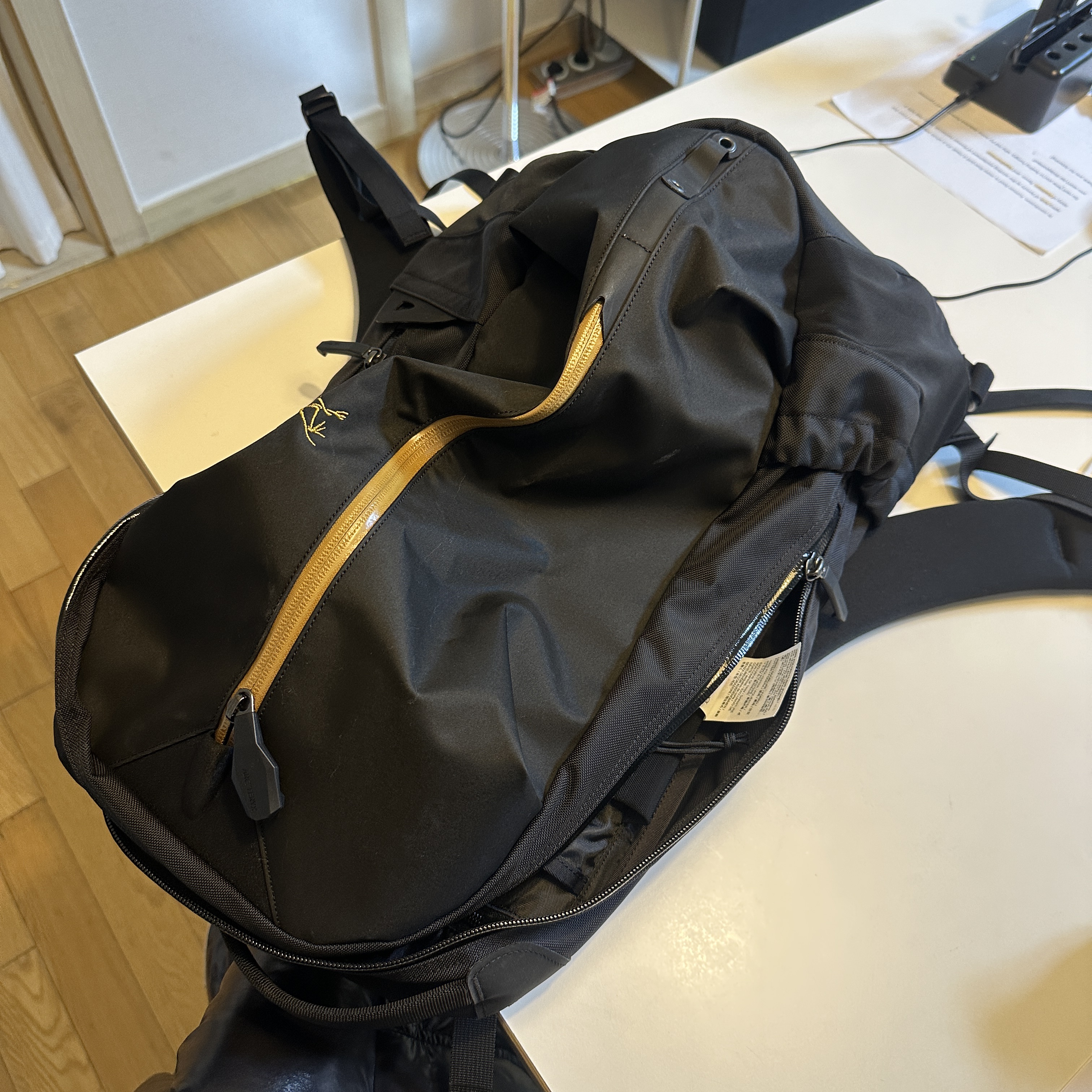 Arc'teryx Arro 22 Backpack 24K Black 착용 스타일