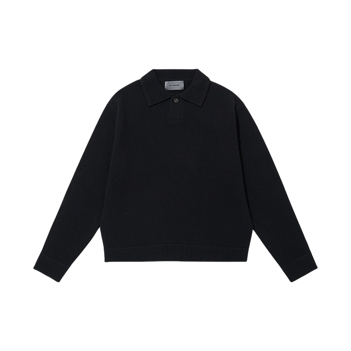 BR023WHS0001C01 BY RANG Wool Blend Polo Sweater Black