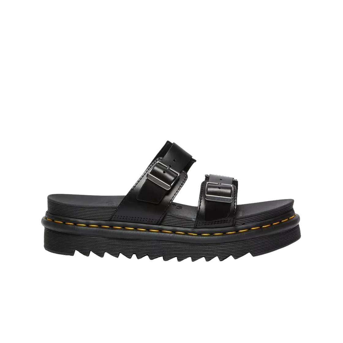 닥터마틴 우먼 마일즈 브란도 레더 버클 슬라이드 샌들 블랙(Dr. Martens Women Myles Brando Leather Buckle Slide Sandals Black)