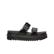 Dr. Martens Women Myles Brando Leather Buckle Slide Sandals Black