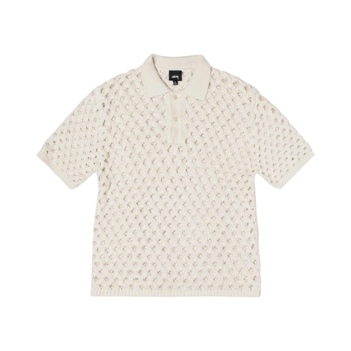 KM4ASHSST246IV Stussy Big Mesh Polo Sweater Ivory