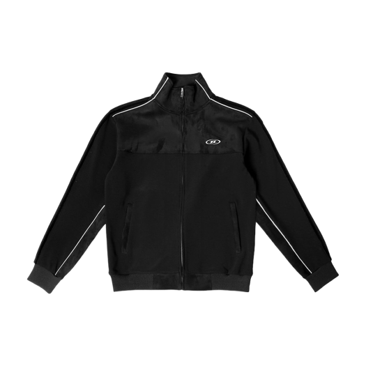 BF3MJK102BK BORN TO WIN Suede Silver Line Jersey Jacket Black