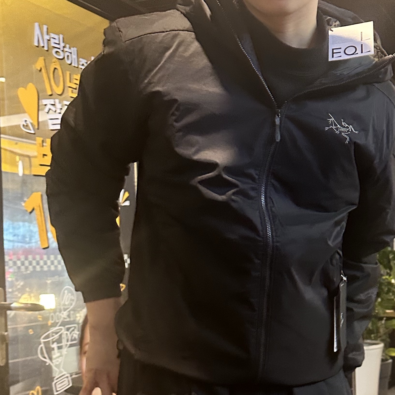 Arc'teryx Atom Hoody Black 착용 스타일