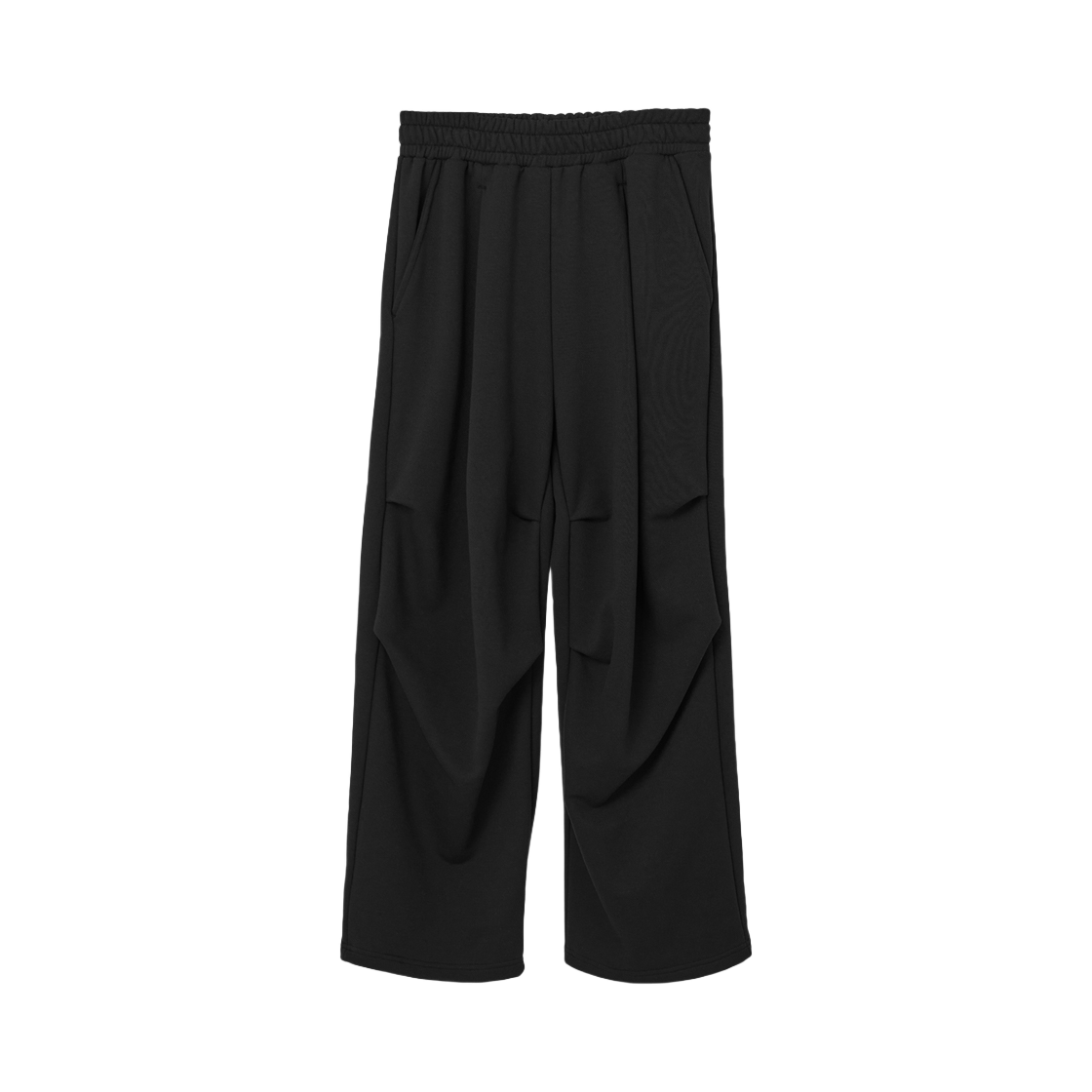 ARPT3102-Black_01 Arrayed Comfy Oversized Tuck Detail Sweat Pants Black