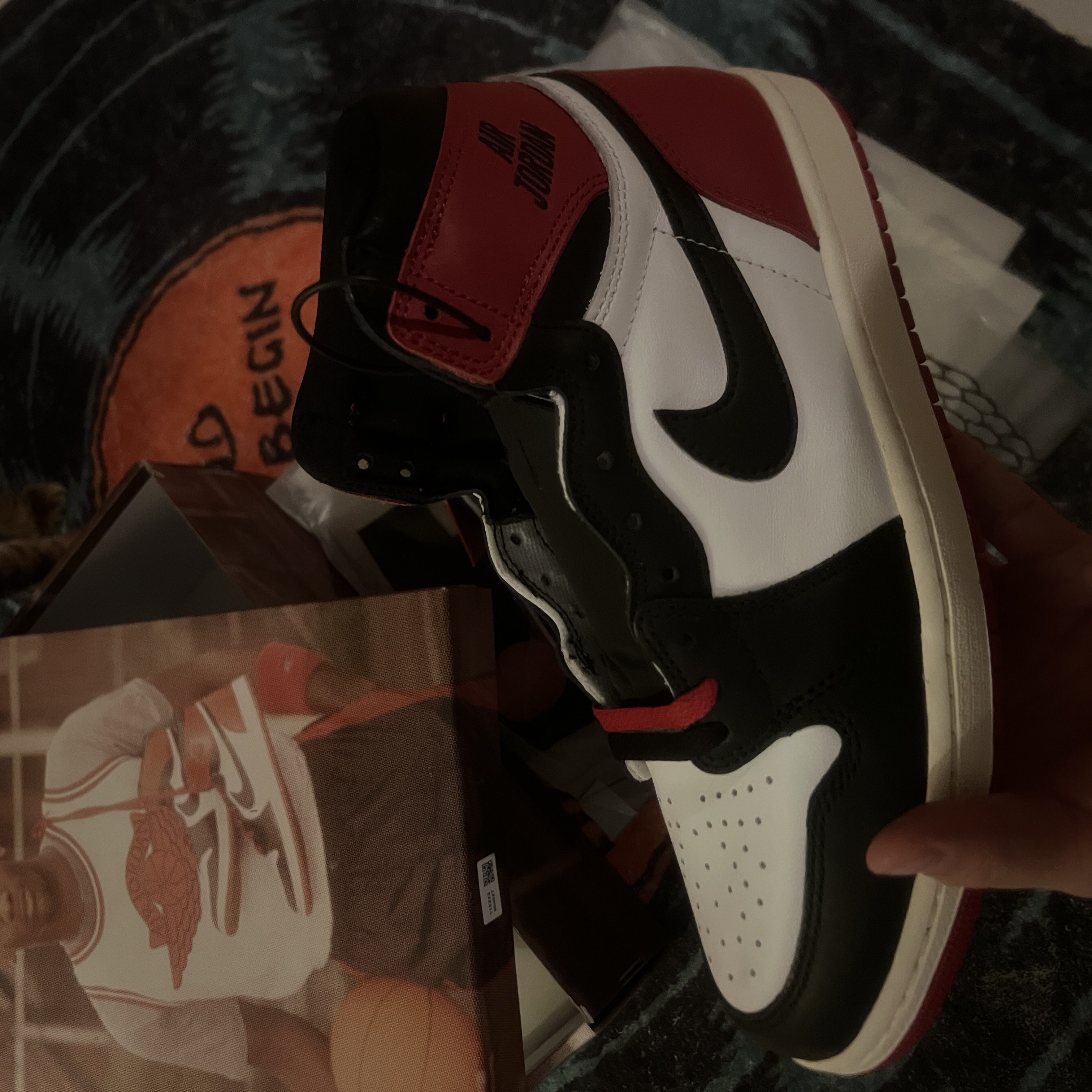 Jordan 1 Retro High OG Black Toe 착용 스타일 - 1