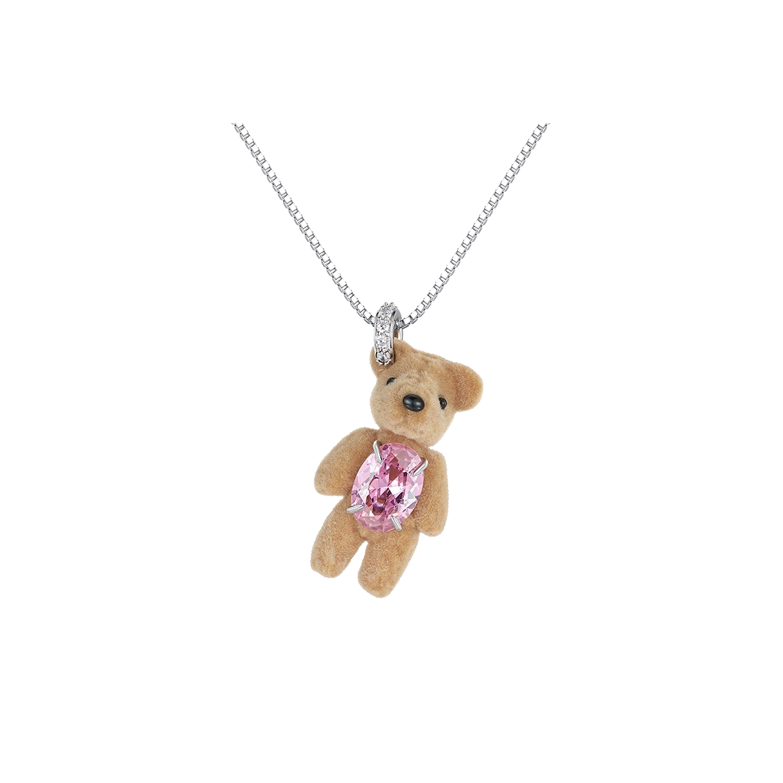 위민 플록 베어 체인 네클리스 브라운 - 24FW(Yvmin Flocked Bear Chain Necklace Brown - 24FW) - 1